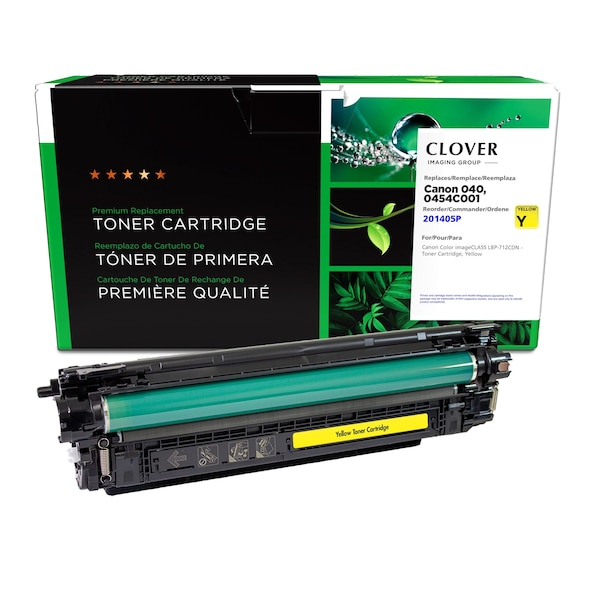 Cig Clover Imaging Remanufactured Yellow Toner Cartridge for Canon 0454C001 (040) 201405P - main